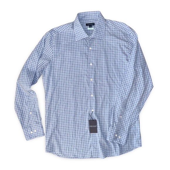 Peter Millar Crown Crafted Flex Finish Excursionist Cotton Shirt Chambray Blue - Picture 11 of 15